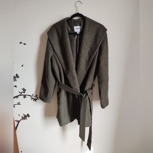 Shawl collar wrap coat